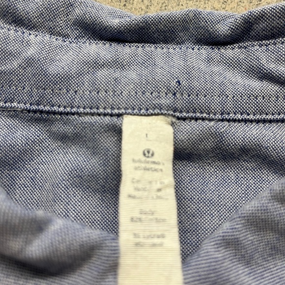 Lululemon Commission Button Up Dress Shirt Light Blue Mens Size Large Cotton - Picture 3 of 5